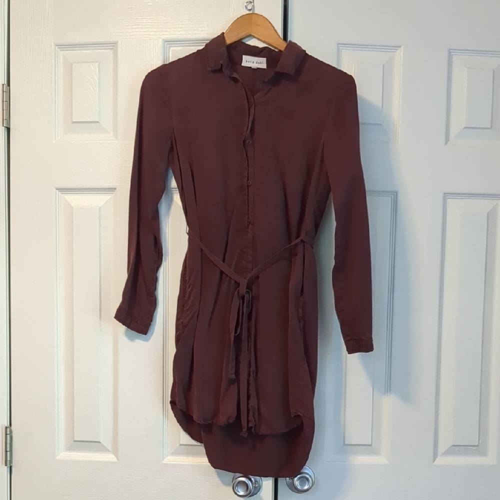 A New Day Red Long Sleeve Shirt Dress